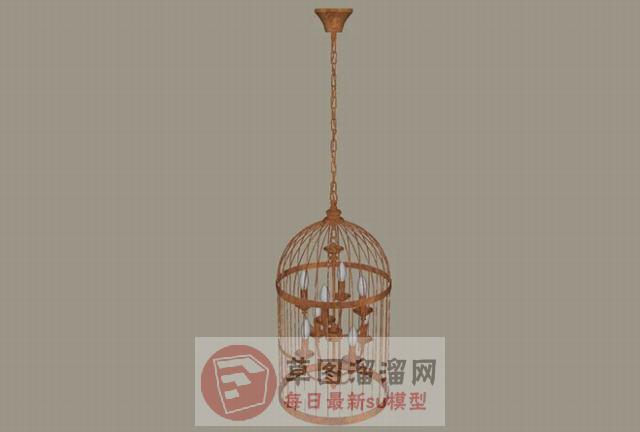 吊灯蜡烛鸟笼SU模型