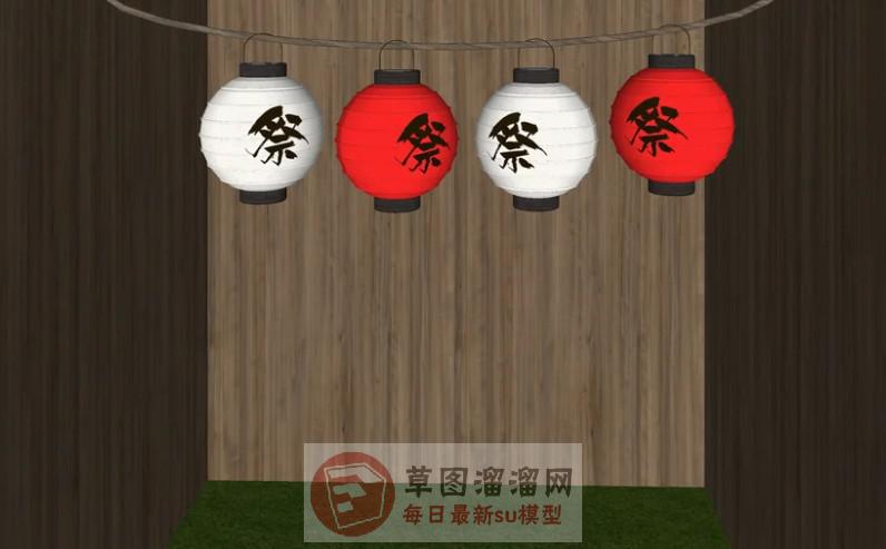 日式灯笼祭灯SU模型