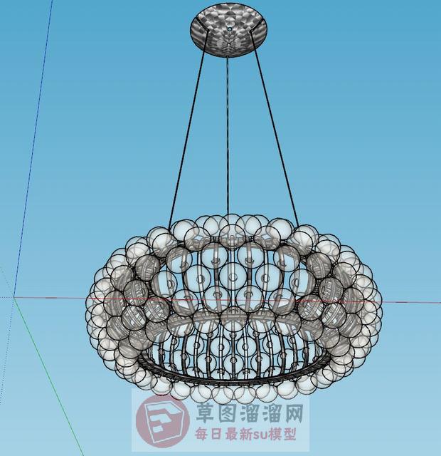 灯泡吊灯灯具SU模型