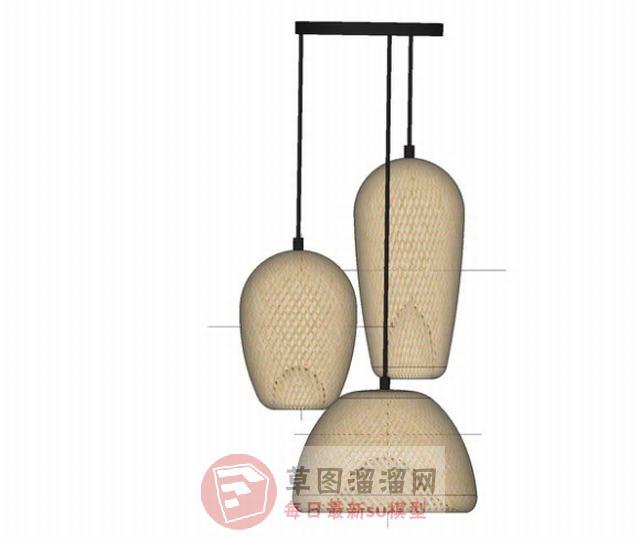 中式吊灯灯具SU模型
