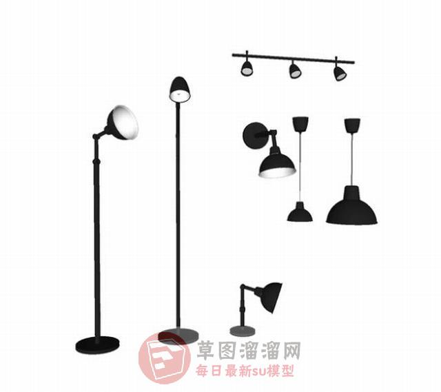 宜家灯具轨道灯SU模型