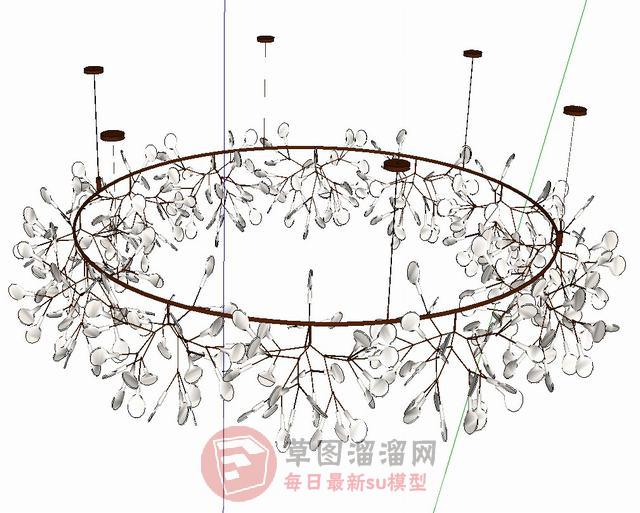 圆形枝形吊灯SU模型