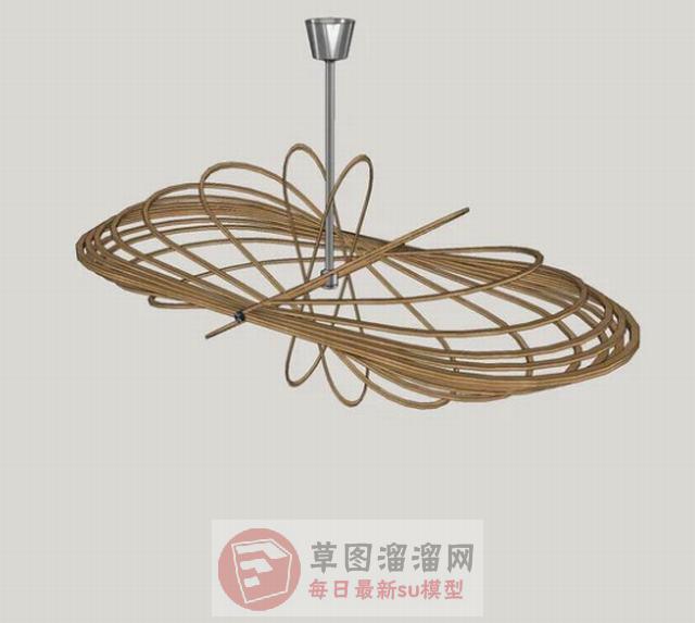 藤制枝形吊灯SU模型