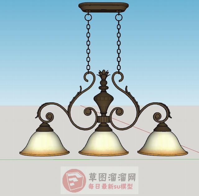 欧式古典吊灯SU模型
