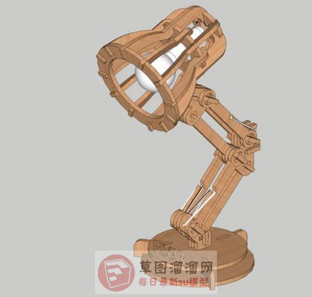 木质台灯灯具SU模型