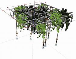 绿植钢架吊灯SU模型