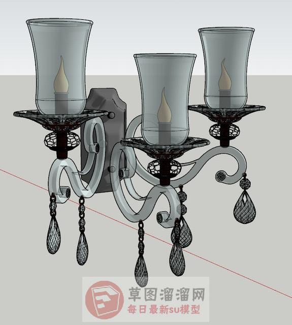 欧式壁灯灯具SU模型