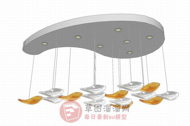小鸟装饰吊灯SU模型