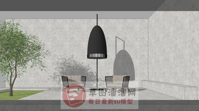 户外座椅落地灯SU模型