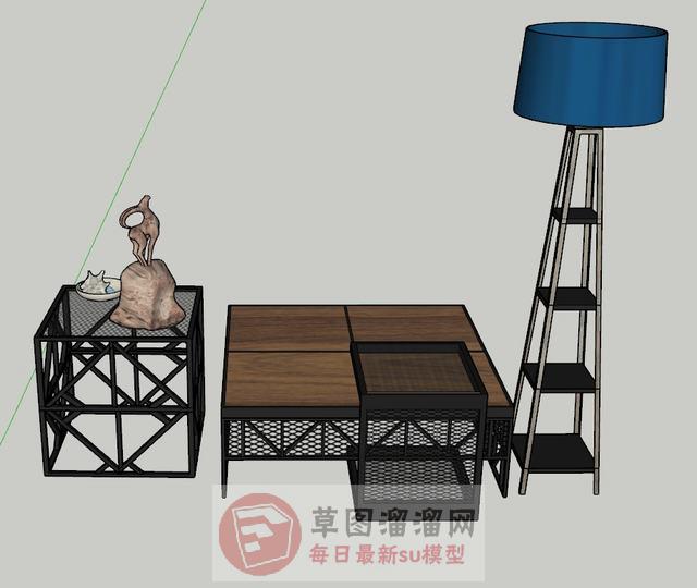 工业风家具茶几SU模型