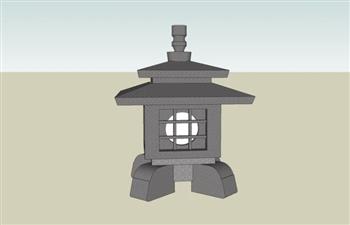 日式石灯灯笼SU模型