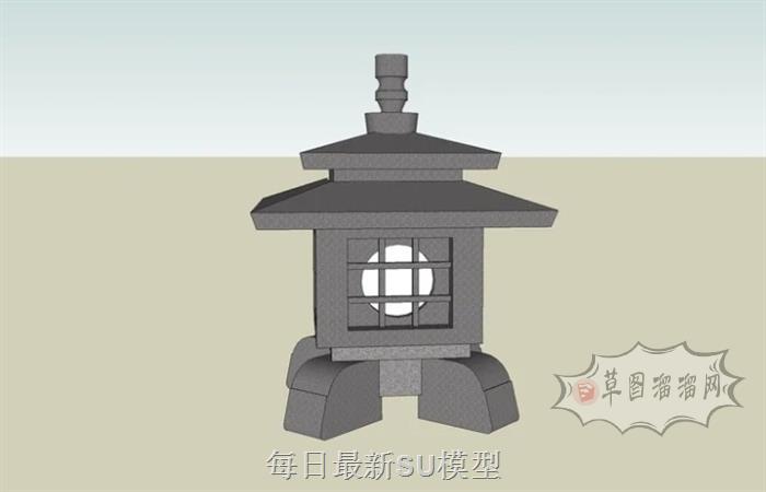 日式石灯灯笼SU模型