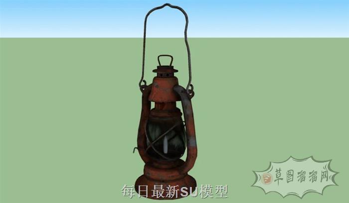 生锈煤油灯灯具SU模型