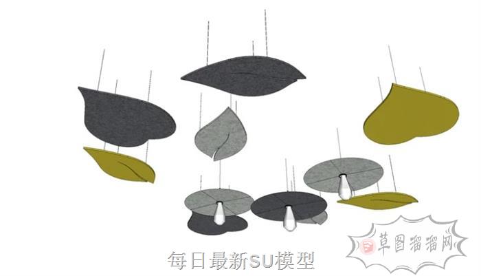 叶子造型吊灯SU模型