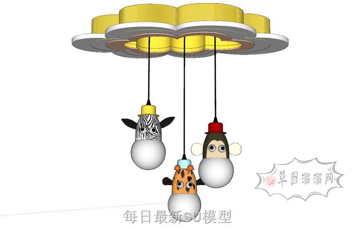 云朵装饰吊灯SU模型