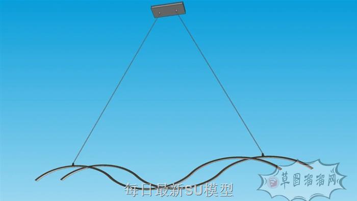 s型曲线吊灯SU模型