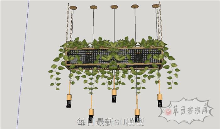 绿植吊灯灯具SU模型