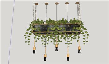 绿植吊灯灯具SU模型