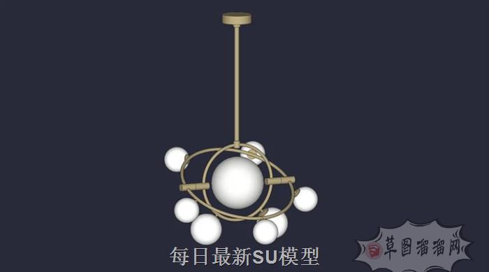 简约吊灯灯具SU模型