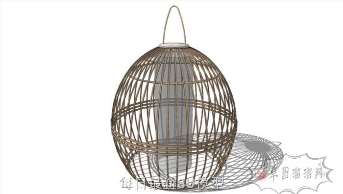 竹制手提灯笼SU模型