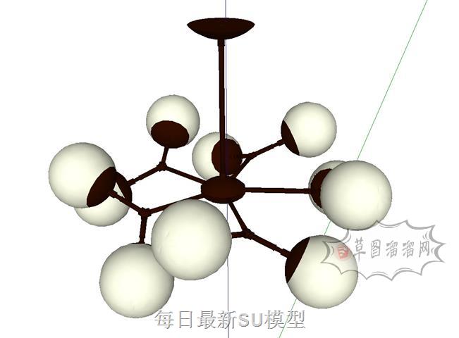 枝形球形吊灯SU模型