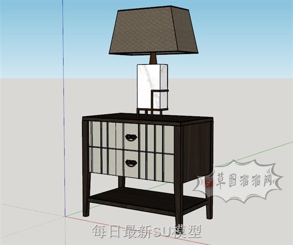 中式边桌角桌SU模型