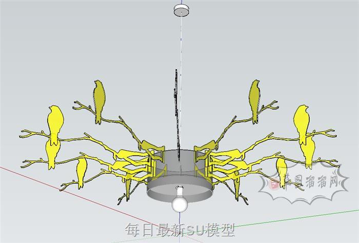 鸟造型吊灯SU模型