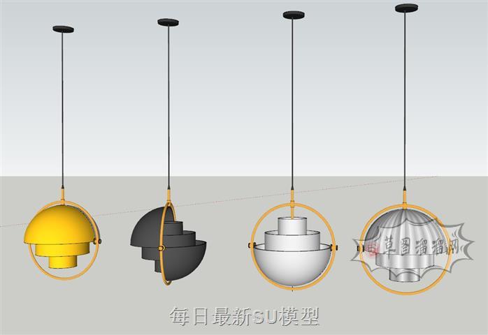简约吊灯灯具SU模型