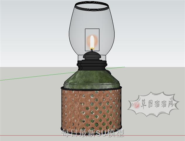 煤油灯灯具SU模型