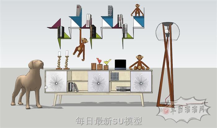 矮柜落地灯SU模型