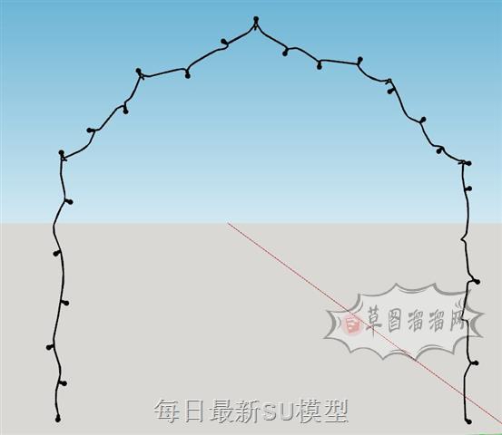 灯带彩灯装饰SU模型