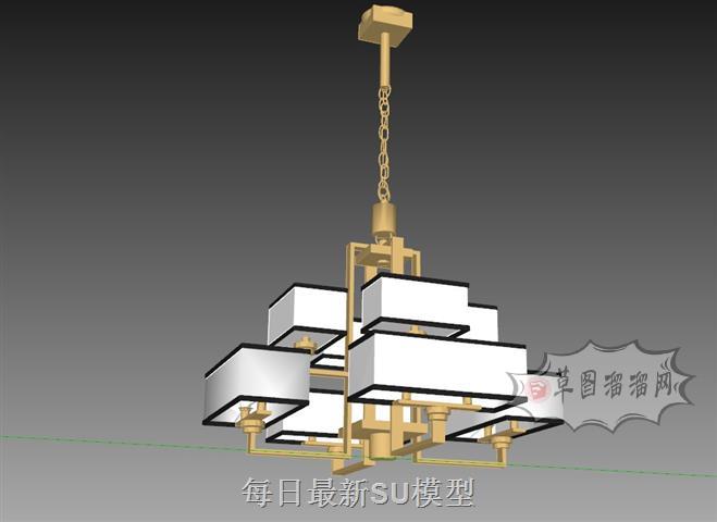中式吊灯灯具SU模型