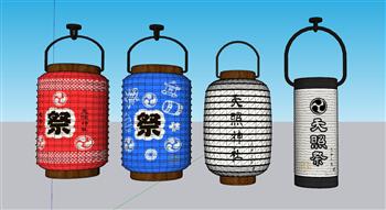 日式灯笼挂饰SU模型