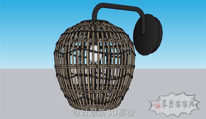 藤制壁灯灯具SU模型