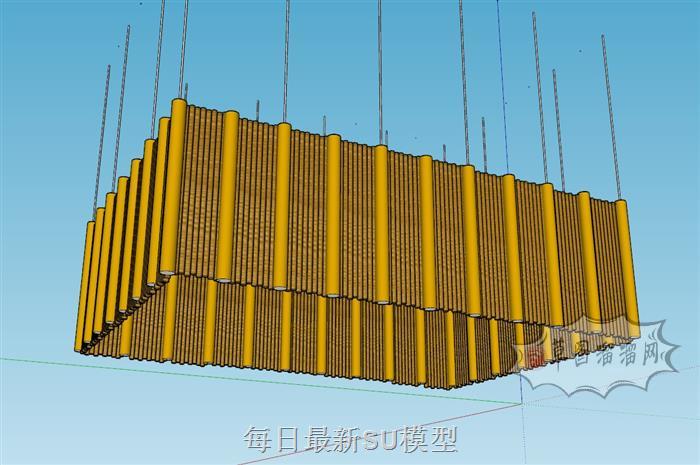 长方形吊灯灯具SU模型