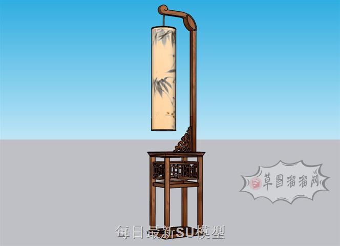 中式台灯桌灯SU模型