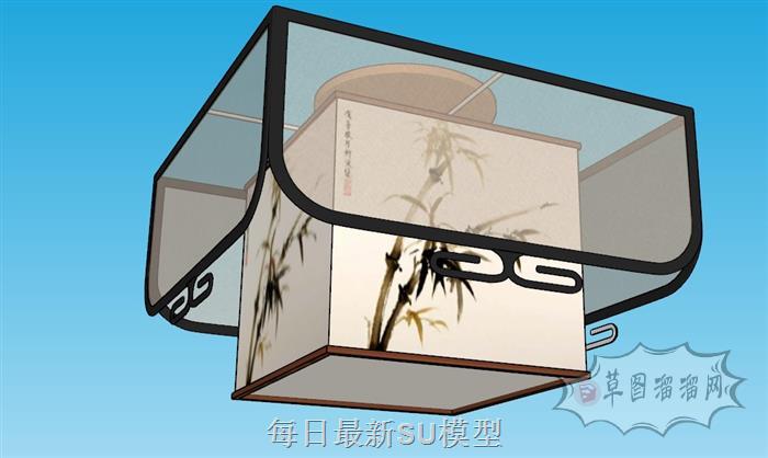 新中式吊灯SU模型