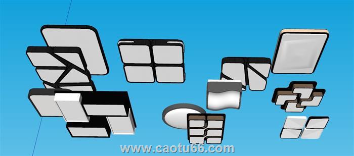 吸顶灯灯具SU模型