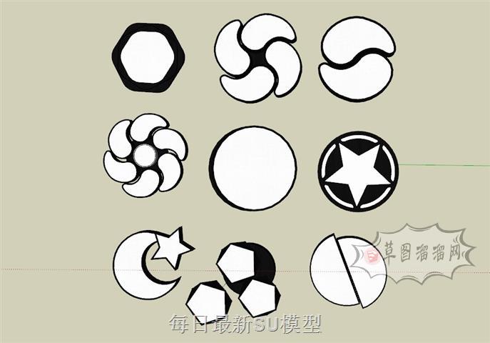 儿童吸顶灯SU模型