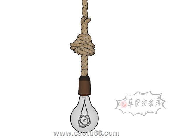 麻绳吊灯SU模型