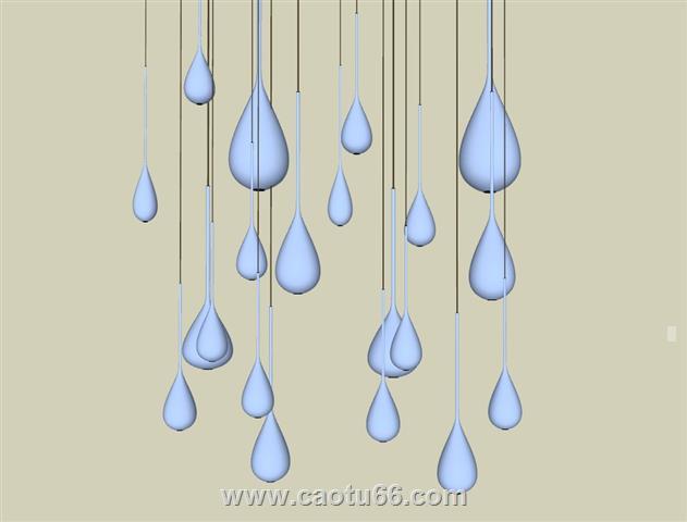 水滴雨滴吊灯SU模型