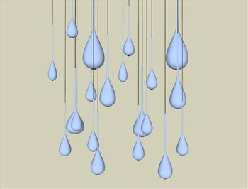 水滴雨滴吊灯SU模型