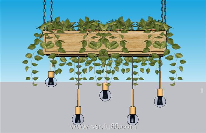 植物吊灯灯具SU模型