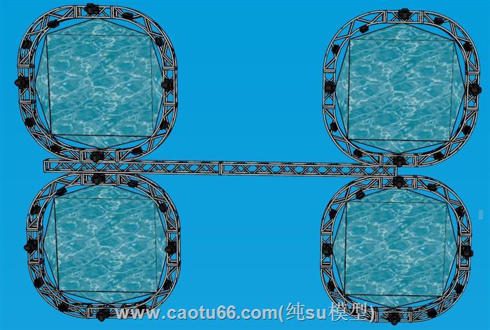 舞台桁架灯光SU模型
