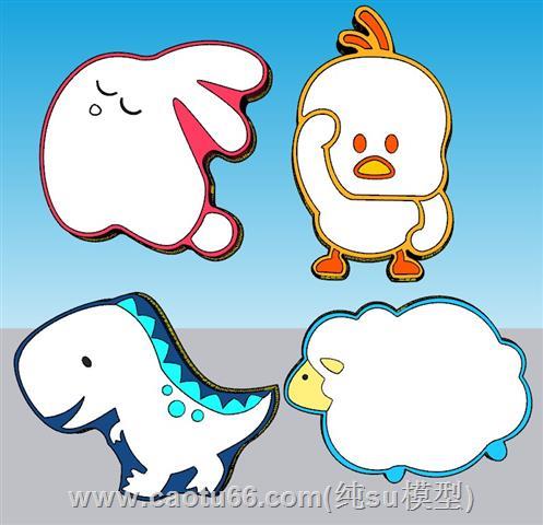 小黄鸭吸顶灯SU模型