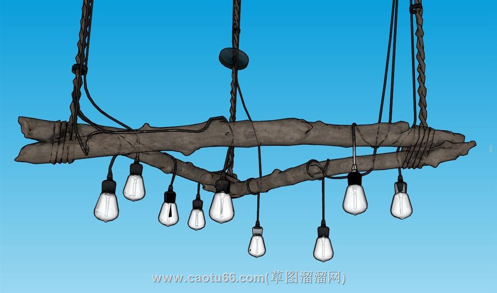 loft树枝吊灯SU模型