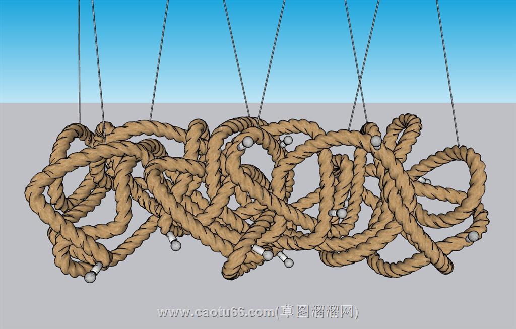 loft麻绳吊灯SU模型