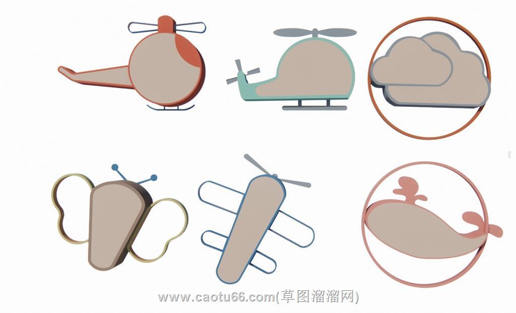 儿童吸顶灯SU模型