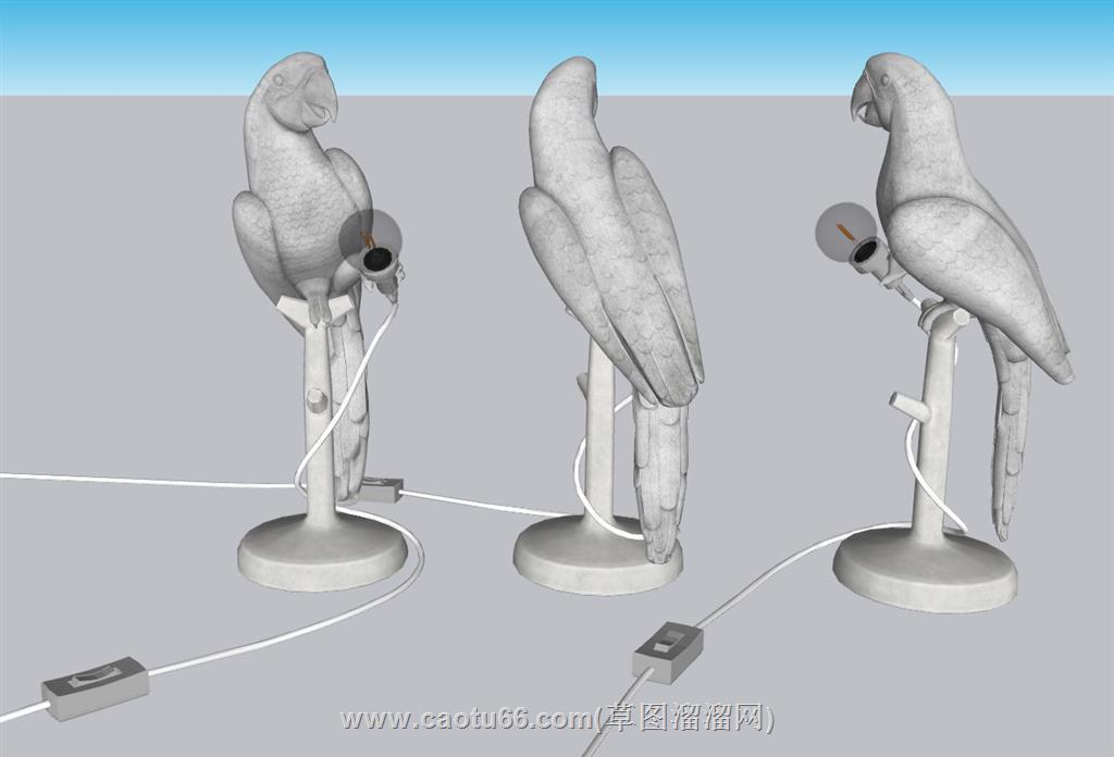 鹦鹉鸟造型灯具SU模型