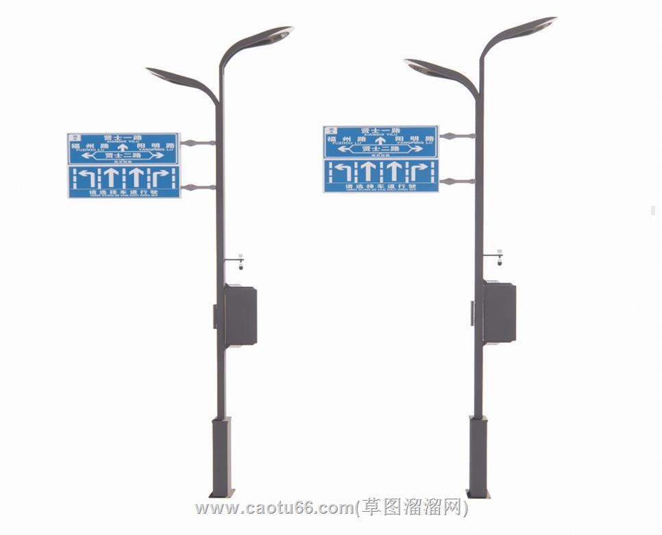 路灯显示屏监控SU模型